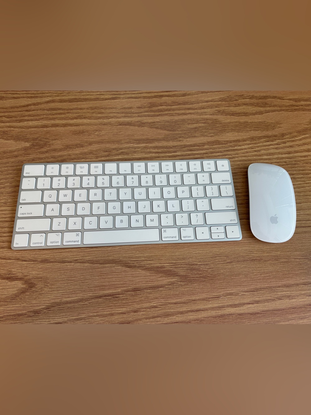 Apple Slim Wireless Keyboard and Magic Mouse — White and Silver